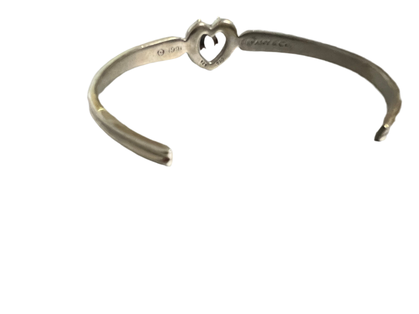 Vintage Tiffany Sterling Silver Heart and Bow Bracelet