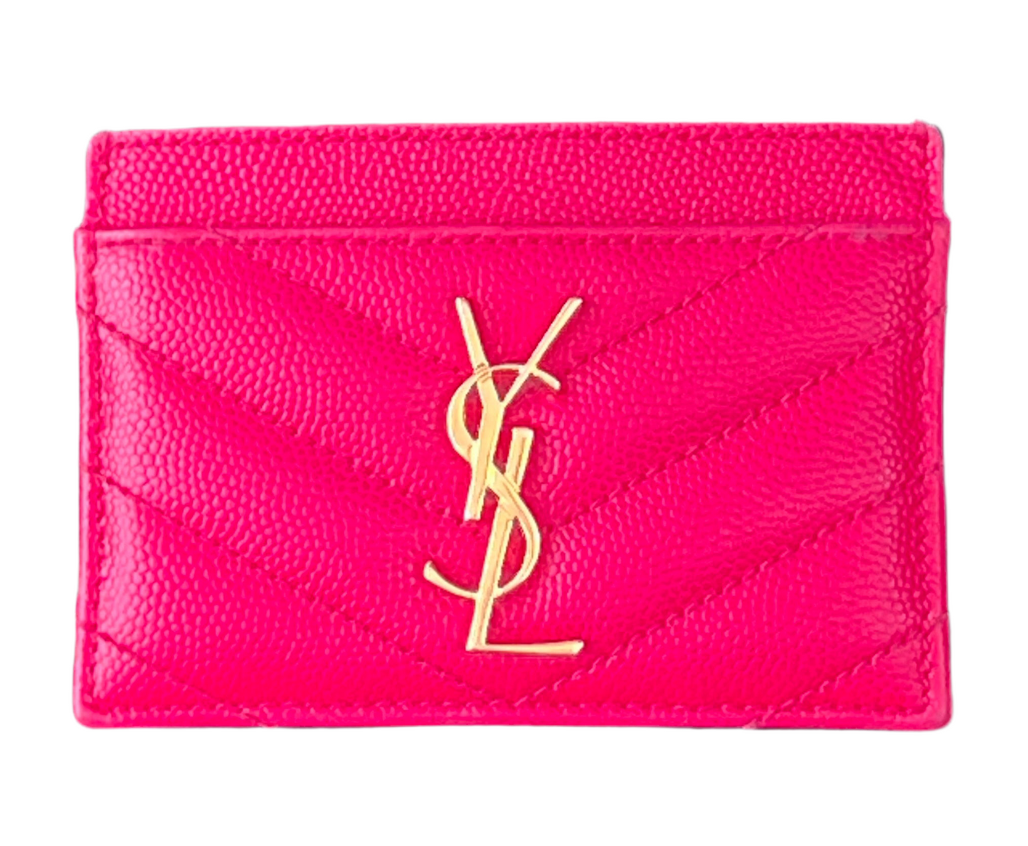 Pre-loved Saint Laurent YSL Pink leather cardholder