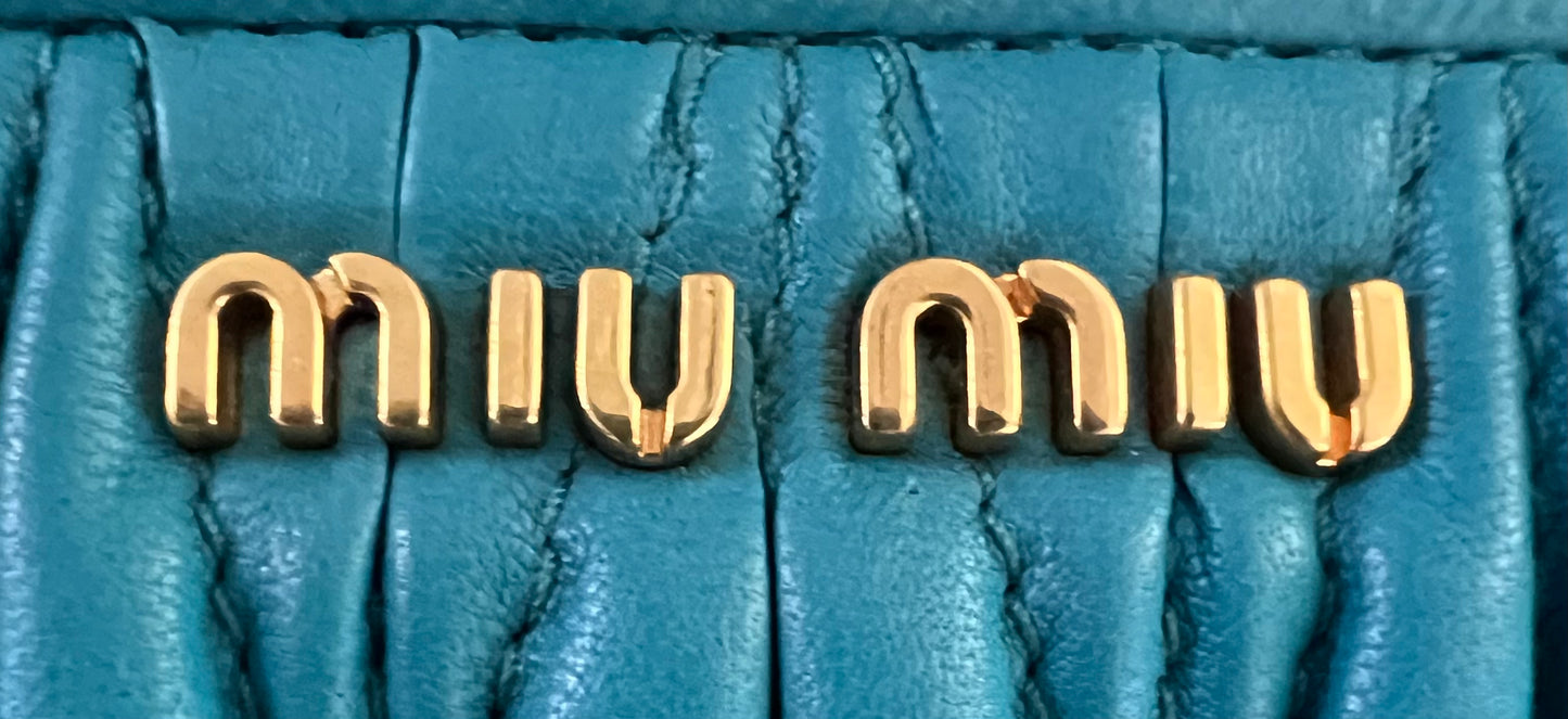 Pre-owned MiuMiu Calfskin small leather goods Blue Wallet