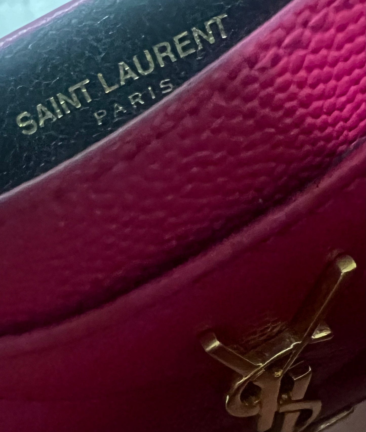Pre-loved Saint Laurent YSL Pink leather cardholder