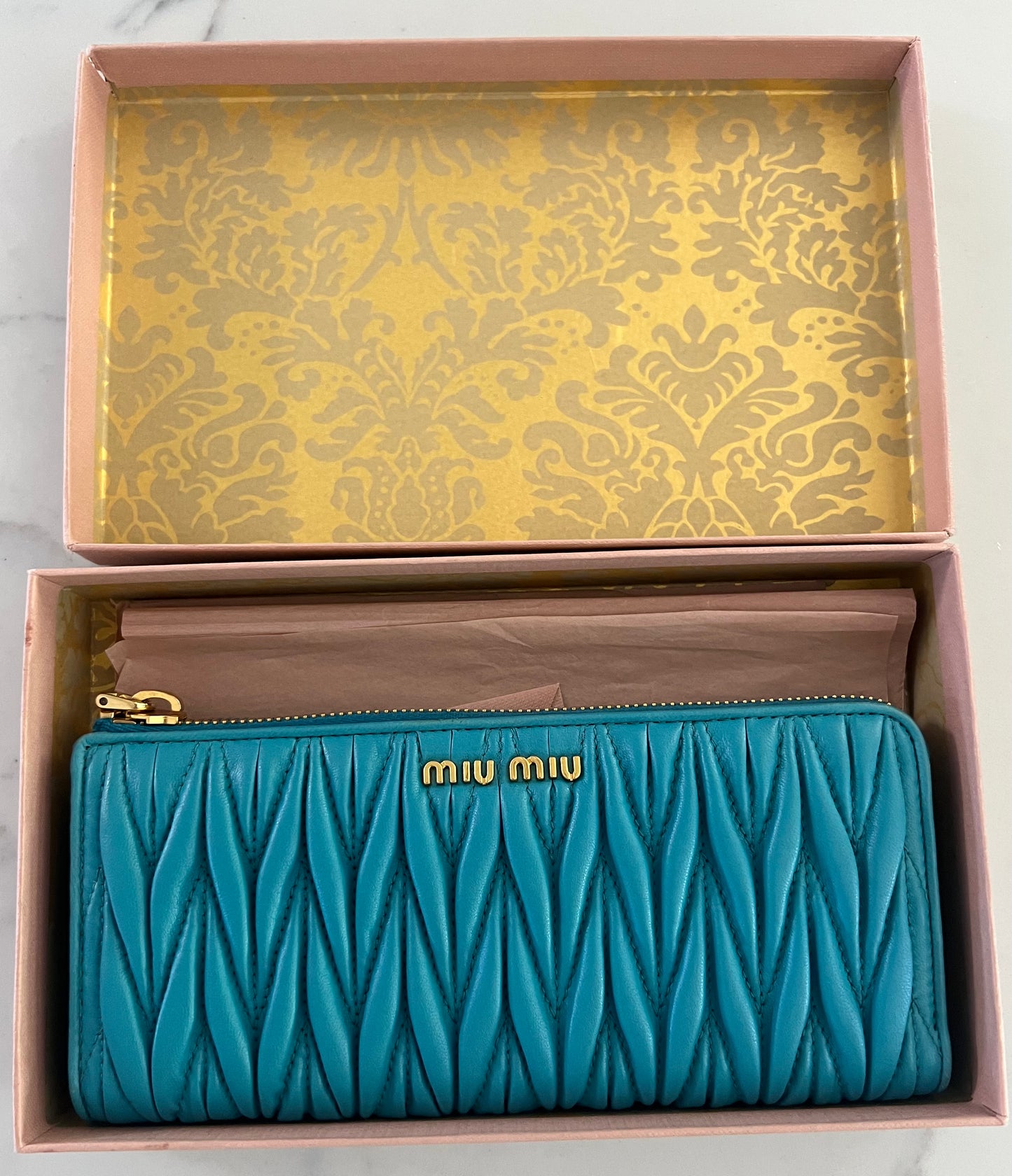 Pre-owned MiuMiu Calfskin small leather goods Blue Wallet