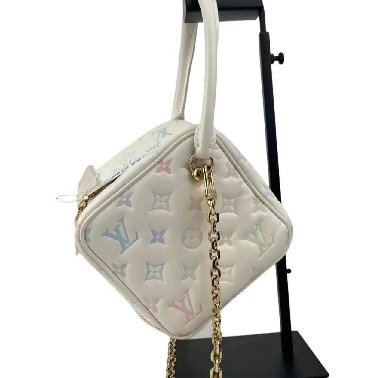 Pre-loved Louis Vuitton Lambskin Square Bag Milky Way