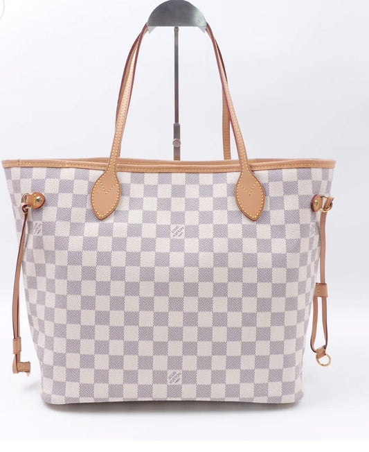 Pre-loved Louis Vuitton Neverfull MM Damier Azur