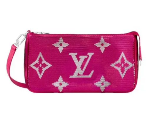 New Louis Vuitton Pink Sequin Pochette Accessories