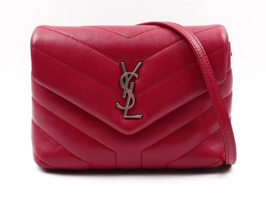 Pre-loved Saint Laurent Loulou Toy Red Calfskin Bag