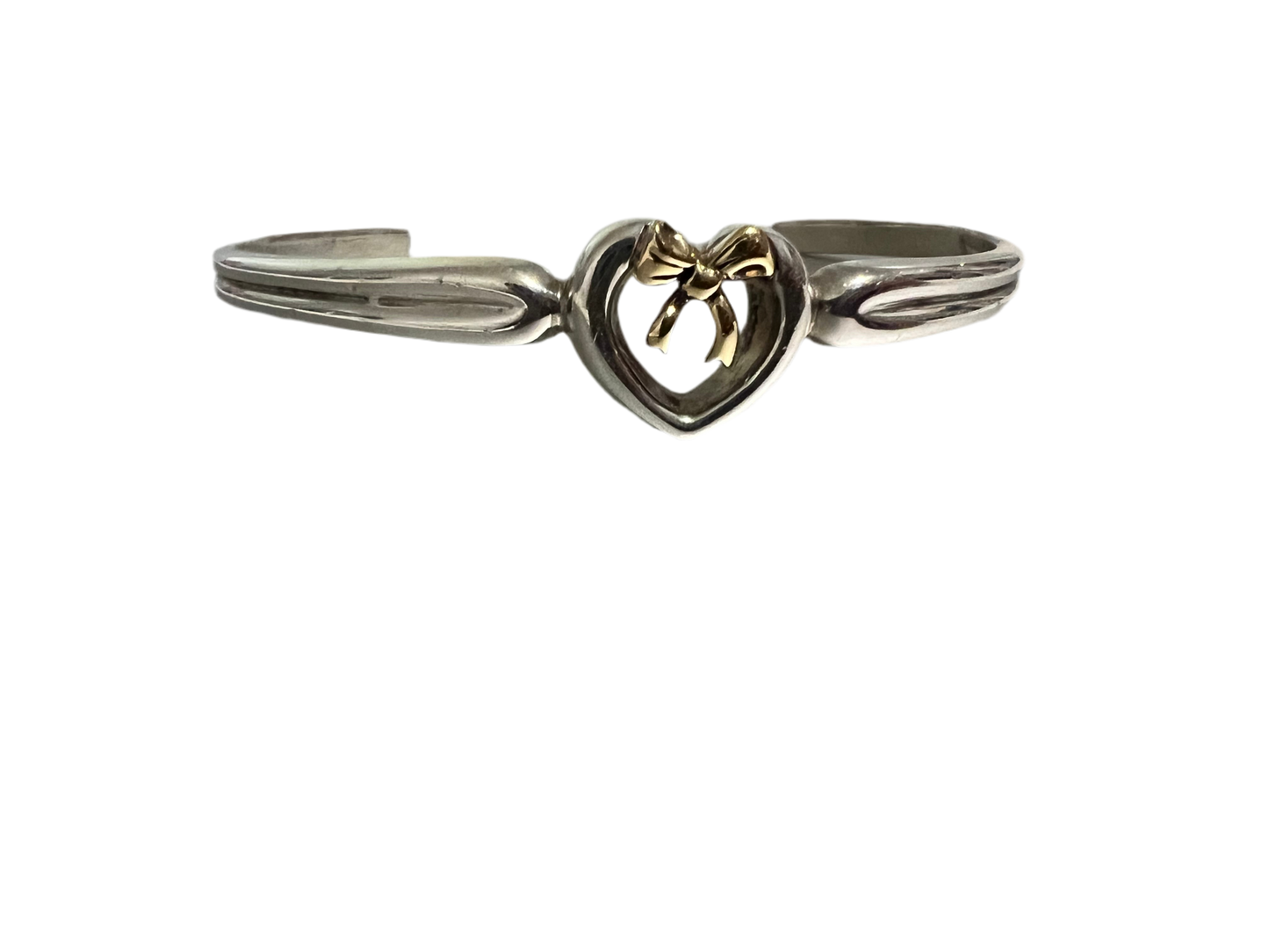 Vintage Tiffany Sterling Silver Heart and Bow Bracelet