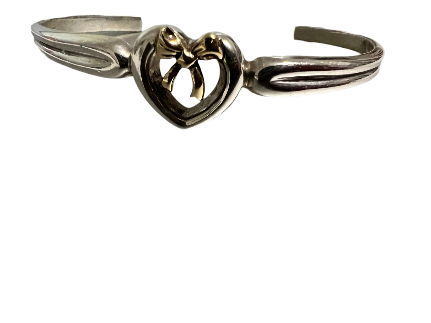 Vintage Tiffany Sterling Silver Heart and Bow Bracelet