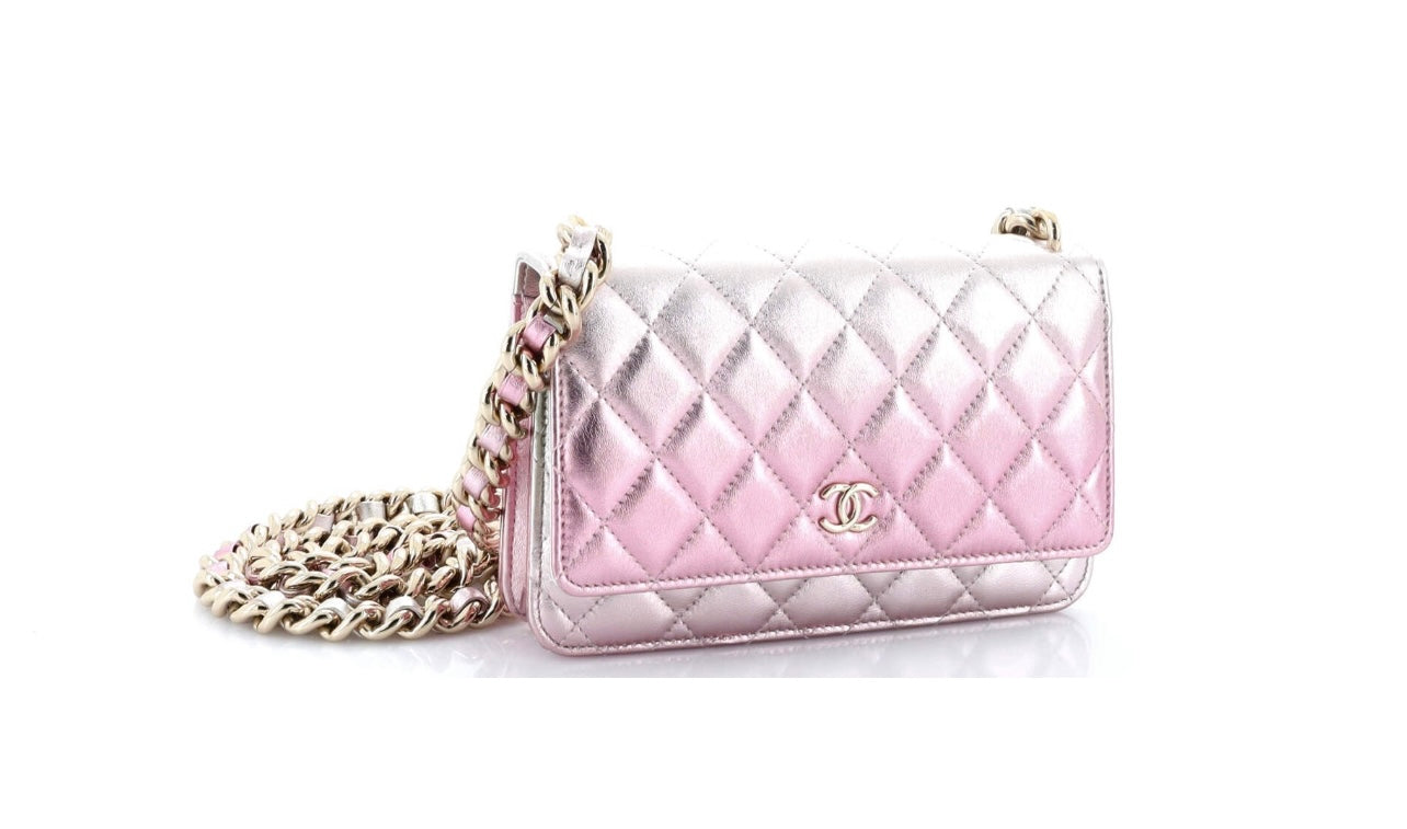 Pre-order Chanel Wallet On Chain Quilted Gradient Metallic Lambskin