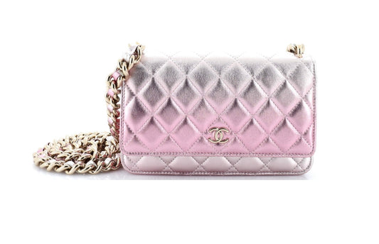 Pre-order Chanel Wallet On Chain Quilted Gradient Metallic Lambskin