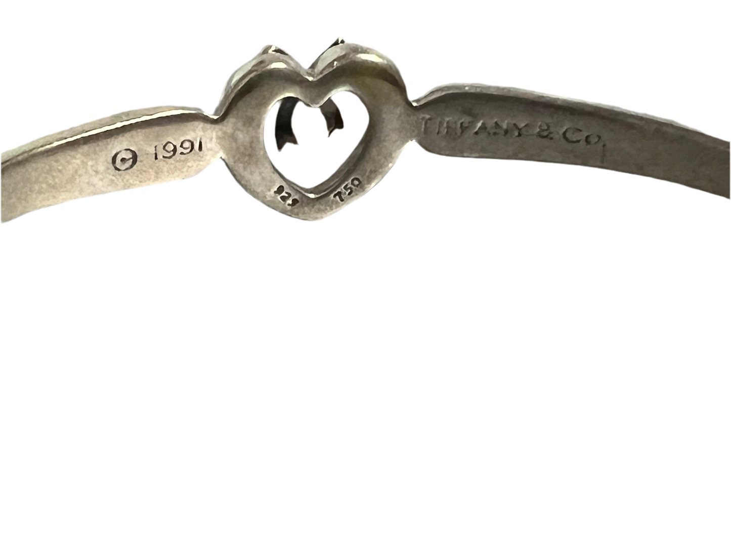 Vintage Tiffany Sterling Silver Heart and Bow Bracelet