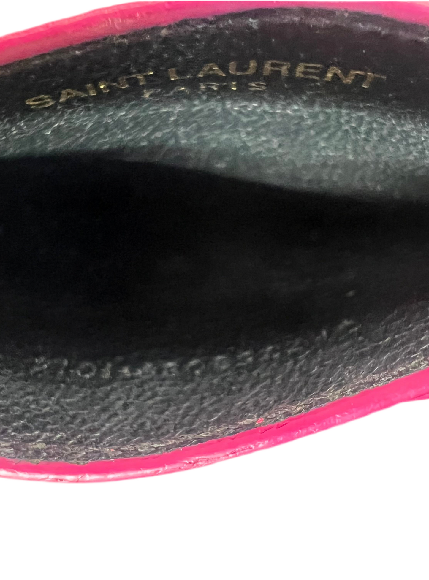 Pre-loved Saint Laurent YSL Pink leather cardholder