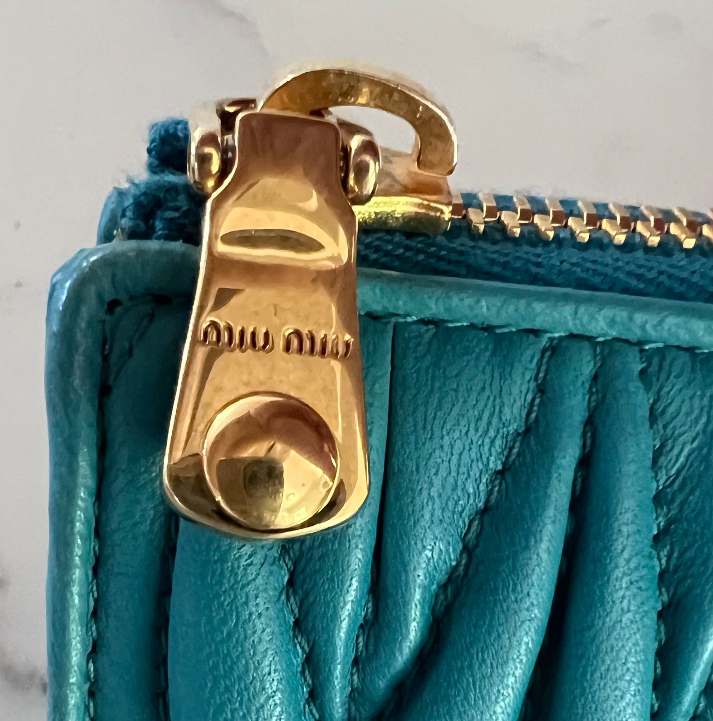 Pre-owned MiuMiu Calfskin small leather goods Blue Wallet