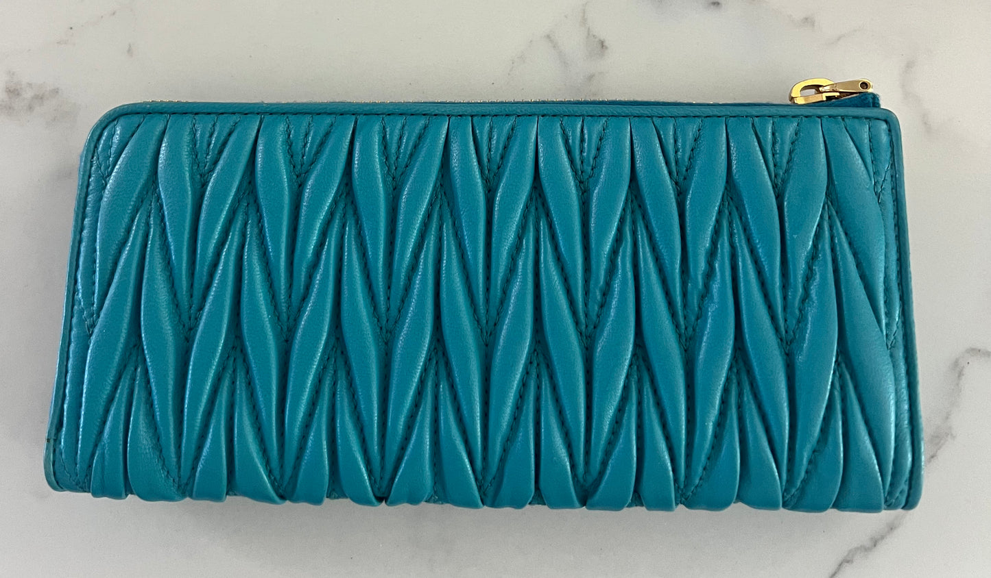 Pre-owned MiuMiu Calfskin small leather goods Blue Wallet